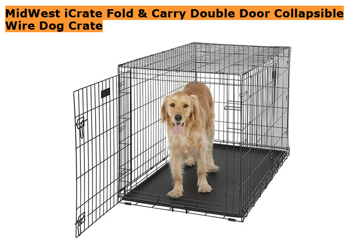 MidWest iCrate Fold & Carry Double Door Collapsible Wire Dog Crate