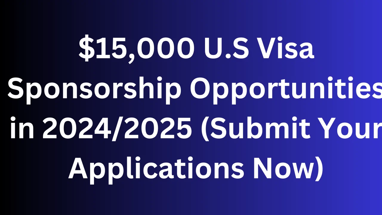 $15,000 U.S Visa Sponsorship Opportunities in 2024/2025